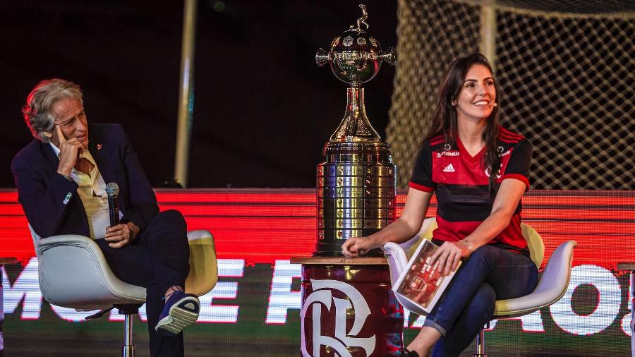 Glenda Kozlowski entrevista o técnico Jorge Jesus em live do Flamengo - Marcelo Cortes / Flamengo