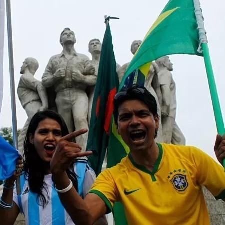 Torcidas de Brasil e Argentina em Bangladesh: uma "rivalidade" em local improvável - Getty Images