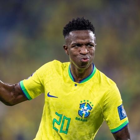 Vini Jr é um dos líderes da seleção brasileira, que joga amistoso contra Guiné - Simon Bruty/Anychance/Getty Images