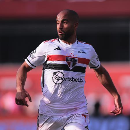 Lucas Moura, do São Paulo, durante partida contra o Flamengo, pela final da Copa do Brasil 2023