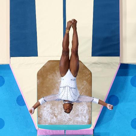 Rebeca Andrade na final do salto nos Jogos Olímpicos Paris 2024