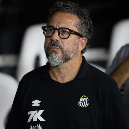 Cléber Xavier, técnico do Santos, durante jogo contra o Fortaleza no Brasileirão Cléber Xavier, técnico do Santos, durante jogo contra o Fortaleza no Brasileirão