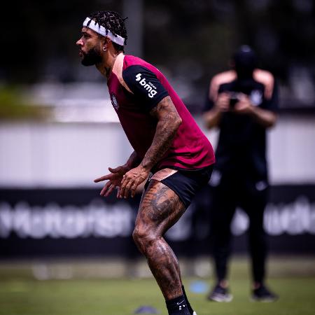 Memphis durante treinamento do Corinthians no CT Joaquim Grava Memphis durante treinamento do Corinthians no CT Joaquim Grava