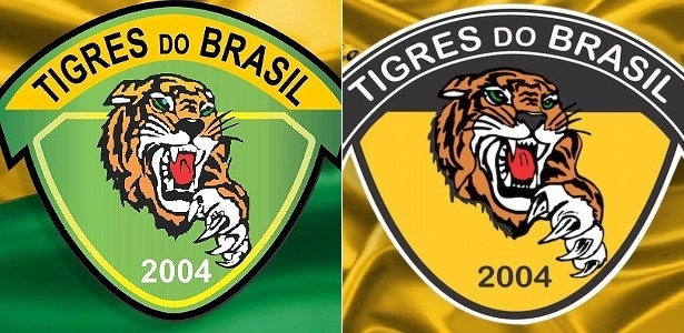 Antes e depois. Escudo do Tigres teve o verde retirado após parceria com o Corinthians - Reprodução