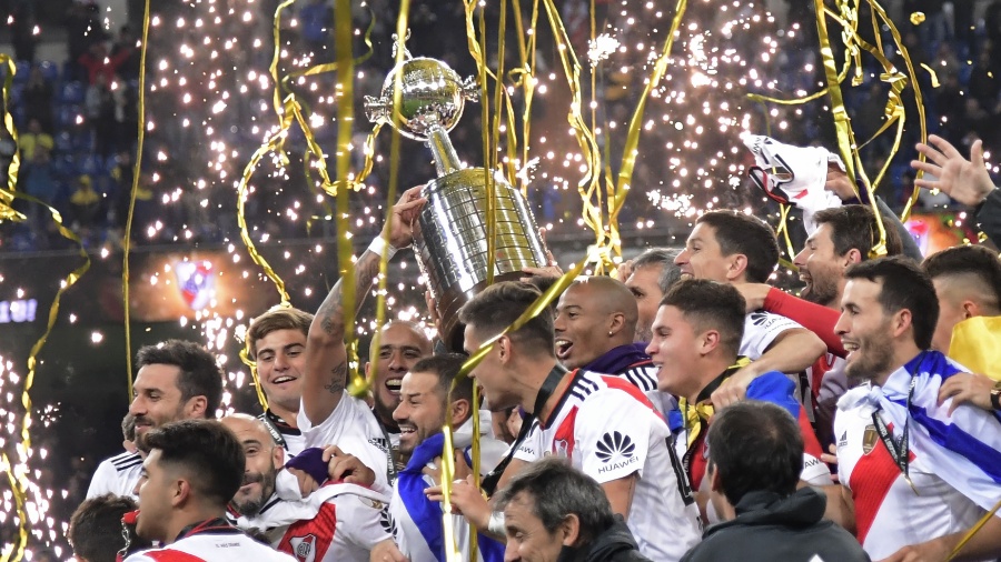 River Plate, vencedor da Libertadores de 2018, ao bater o Boca Juniors, seu maior rival. - Javier Soriano/AFP