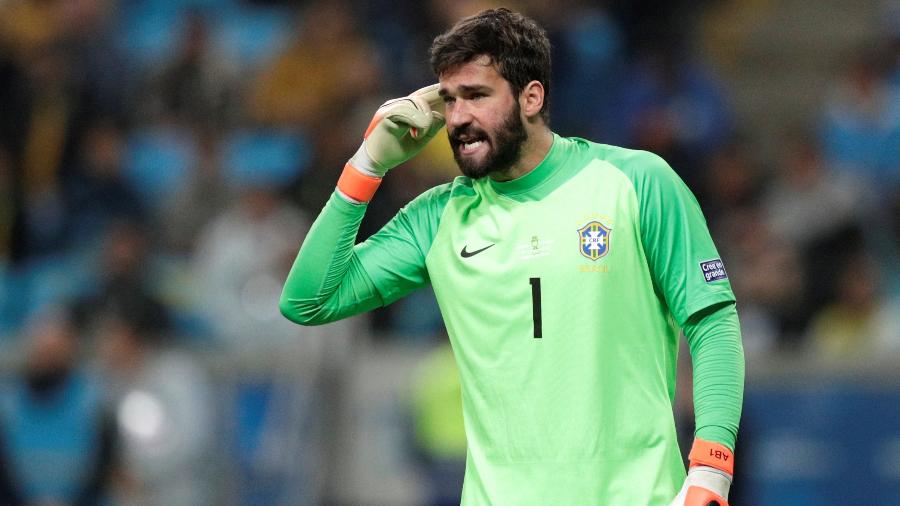 Alisson no jogo Brasil x Paraguai pela Copa América - REUTERS/Ueslei Marcelino