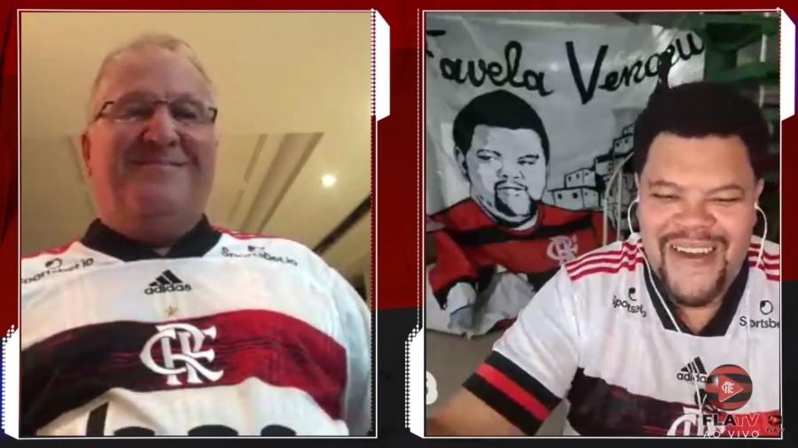 Zico e Babu fizeram participação ao vivo no canal do Flamengo - Reprodução