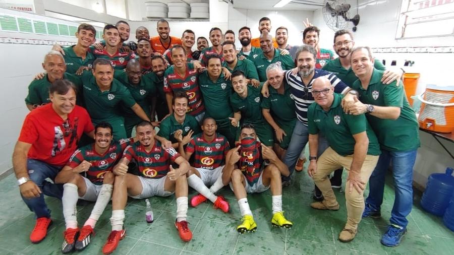 Elenco da Portuguesa após partida contra o Rio Claro pelo Campeonato Paulista Série A2, em 15 de março - Dorival Rosa/Portuguesa