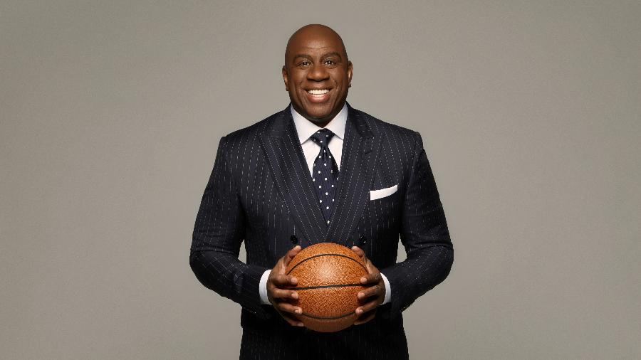 Magic Johnson, ex-jogador da NBA, na série "They Call Me Magic" da Apple TV