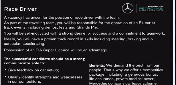 O anúncio da Mercedes  - Reprodução