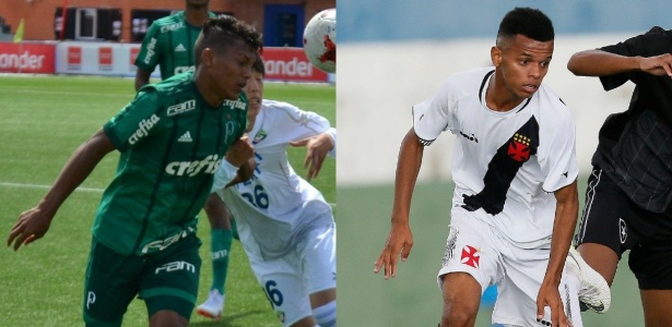 Gabriel Veron, do Palmeiras, e Riquelme, do Vasco, se enfrentam nesta quarta - Marta Sanchis/Palmeiras e Rafael Ribeiro/Vasco