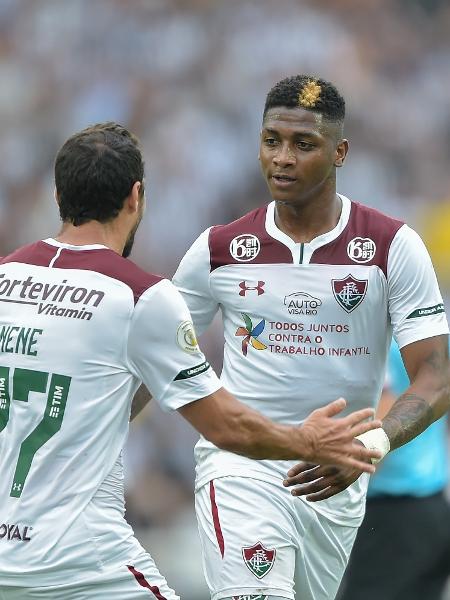 Yony Gonzalez comemora gol do Fluminense contra o Palmeiras - Thiago Ribeiro/AGIF
