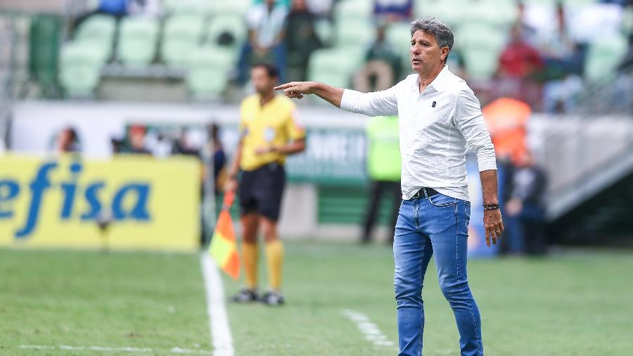 Renato Gaúcho comandando Grêmio em duelo contra o Palmeiras - Divulgação/Lucas Uebel/Grêmio FBPA
