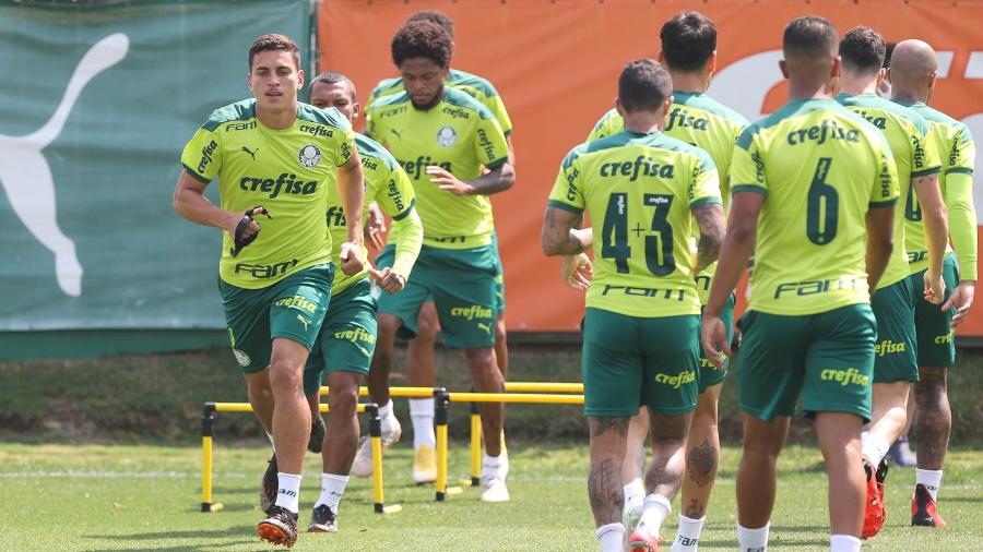 Jogadores do Palmeiras durante treino na Academia de Futebol - Cesar Greco/Palmeiras