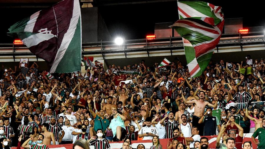 Torcida do Fluminense no Maracanã, durante jogo com o Palmeiras, pelo Campeonato Brasileiro - Mailson Santana/Fluminense FC