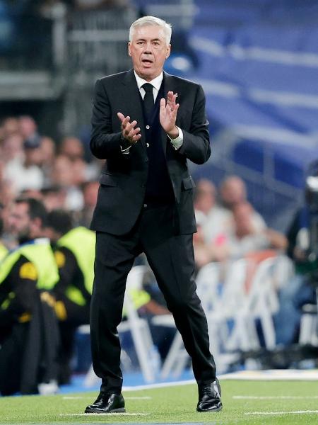 Carlo Ancelotti, treinador do Real Madrid, durante partida contra o Shakhtar na Champions - David S. Bustamante/Soccrates/Getty Images