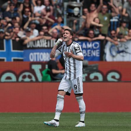 Vlahovic, jogador da Juventus, durante jogo contra o Atalanta - Emilio Andreoli/Getty Images