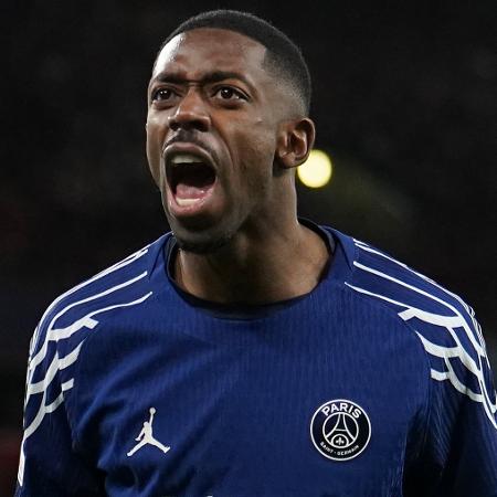 Dembélé comemora gol marcado pelo PSG contra o Liverpool na Champions League Dembélé comemora gol marcado pelo PSG contra o Liverpool na Champions League