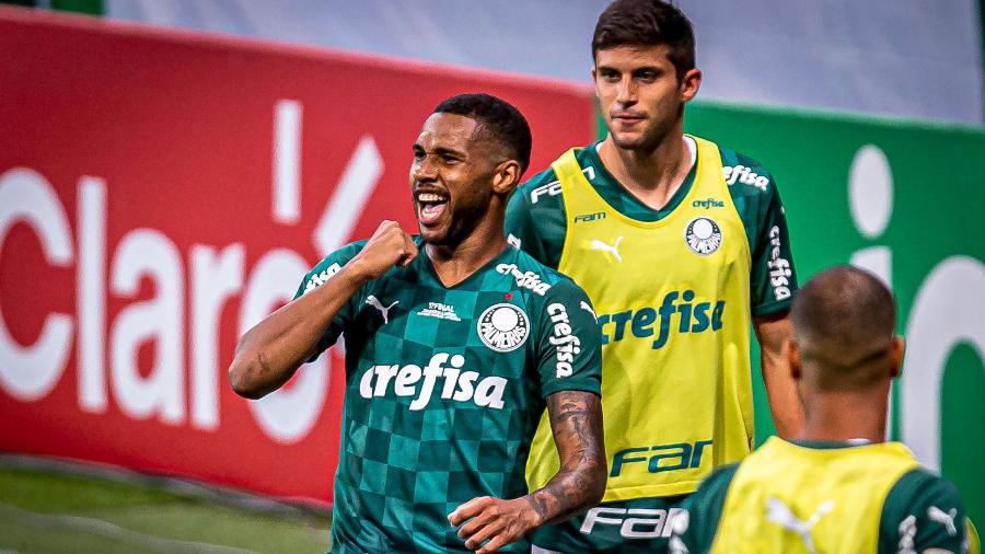 Wesley após marcar para o Palmeiras sobre o Grêmio - VAN CAMPOS/WPP/ESTADÃO CONTEÚDO