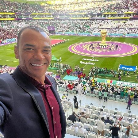 Cafu durante jogo da Copa do Mundo no Qatar - Reprodução