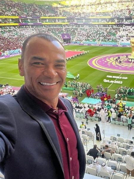 Cafu durante jogo da Copa do Mundo no Qatar - Reprodução