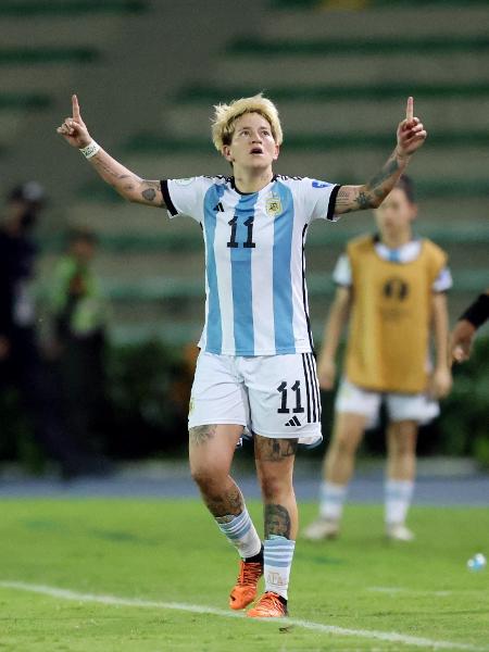 Yamila Rodriguez comemora seu gol pela Argentina contra o Paraguai na Copa América - REUTERS/Luisa Gonzalez