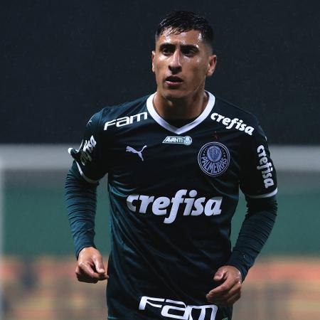 Miguel Merentiel, do Palmeiras, em jogo contra o Fortaleza pelo Brasileirão 2022 - Ettore Chiereguini/AGIF