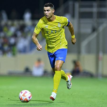 Cristiano Ronaldo, do Al-Nassr, durante partida contra o Al-Fateh