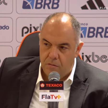 Marcos Braz, vice-presidente do Flamengo, em entrevista coletiva