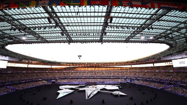 Stade de France durante a cerimônia de encerramento das Olimpíadas de Paris 2024