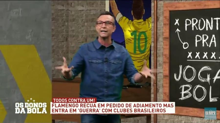 Neto critica o Flamengo por ter tentado adiar partida contra o Palmeiras - Reprodução/TV Bandeirantes