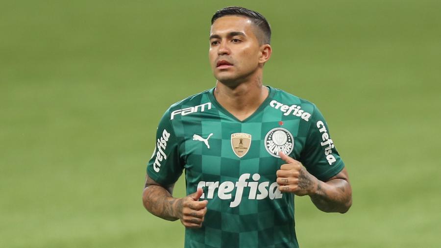 Dudu voltou a vestir a camisa do Palmeiras ao reestrear na vitória por 3 a 2 sobre o Santos, pelo Brasileirão - Marcello Zambrana/Marcello Zambrana/AGIF