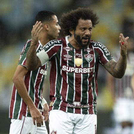 Marcelo, do Fluminense, durante o jogo contra o Vitória, pelo Brasileirão