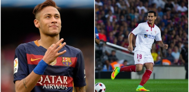 Grandes amigos, Neymar e Ganso vão se enfrentar na Espanha - Josep Lago/Rex Shutterstock