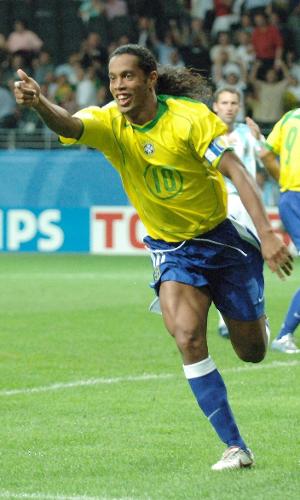 Ronaldinho Gaúcho durante a Copa das Confederações de 2005