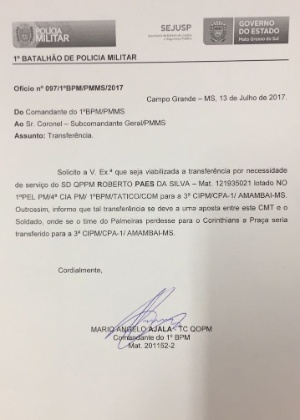 Coronel brinca e 'transfere' soldado por aposta em Corinthians x Palmeiras 