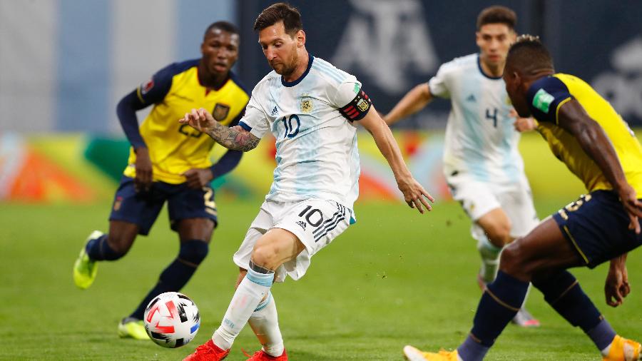 Lionel Messi na partida entre Argentina e Equador, estreia das Eliminatórias para a Copa de 2022 - Getty Images