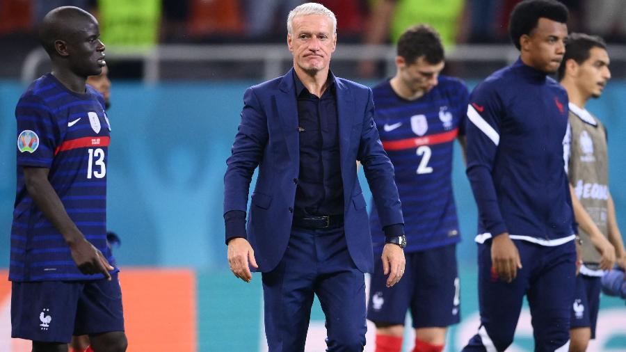 Didier Deschamps após a eliminação da França contra a Suíça na Eurocopa - POOL/AFP via Getty Images