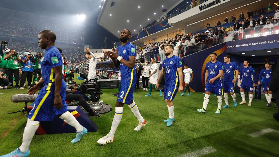Jogadores do Chelsea entrando no estádio para a final do Mundial, contra o Palmeiras - Suhaib Salem/Reuters