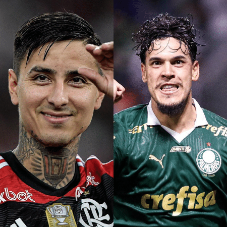 Pulgar, do Flamengo, e Gustavo Gómez, do Palmeiras, já se despediram da Copa América - Montagem Thiago Ribeiro/AGIF e Victor Froes/Ag. Estado