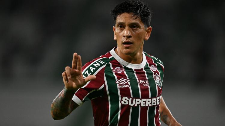 Cano comemora gol marcado pelo Fluminense contra o Once Caldas na Sul-Americana Cano comemora gol marcado pelo Fluminense contra o Once Caldas na Sul-Americana