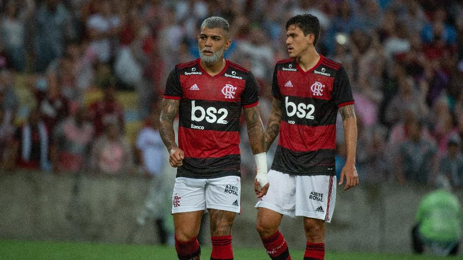 Gabigol e Pedro, atacantes do Flamengo, durante final da Taça Guanabara, contra o Boavista - Alexandre Vidal & Paula Reis / Flamengo