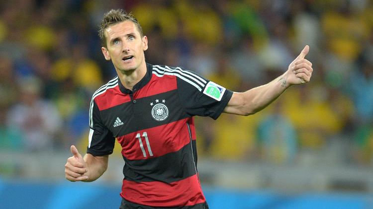 Klose, da Alemanha, durante semifinal da Copa de 2014 contra o Brasil