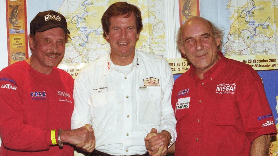 Hubert Auriol (de branco) tem três títulos no Rally Dakar - Laurent Bonnin/WireImage