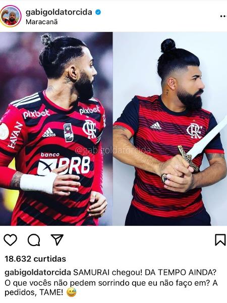 Gabigol da Torcida adopted the cut "samurai" applied by Flamengo's number 9 recently - Reproduction / Instagram - Reproduction / Instagram
