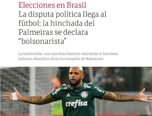 Clarín postou que Palmeiras é fascista e apoia Bolsonaro - Reprodução