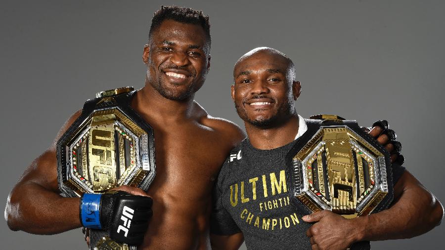 Francis Ngannou e Kamaru Usman, campeões dos pesados e dos meio-médios do UFC - Mike Roach/Zuffa LLC
