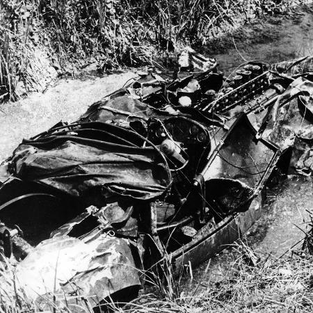 Carro de Alfonso de Portago após o acidente em 1957