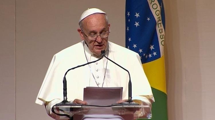Papa Francisco em discurso realizado no Rio de Janeiro Papa Francisco em discurso realizado no Rio de Janeiro