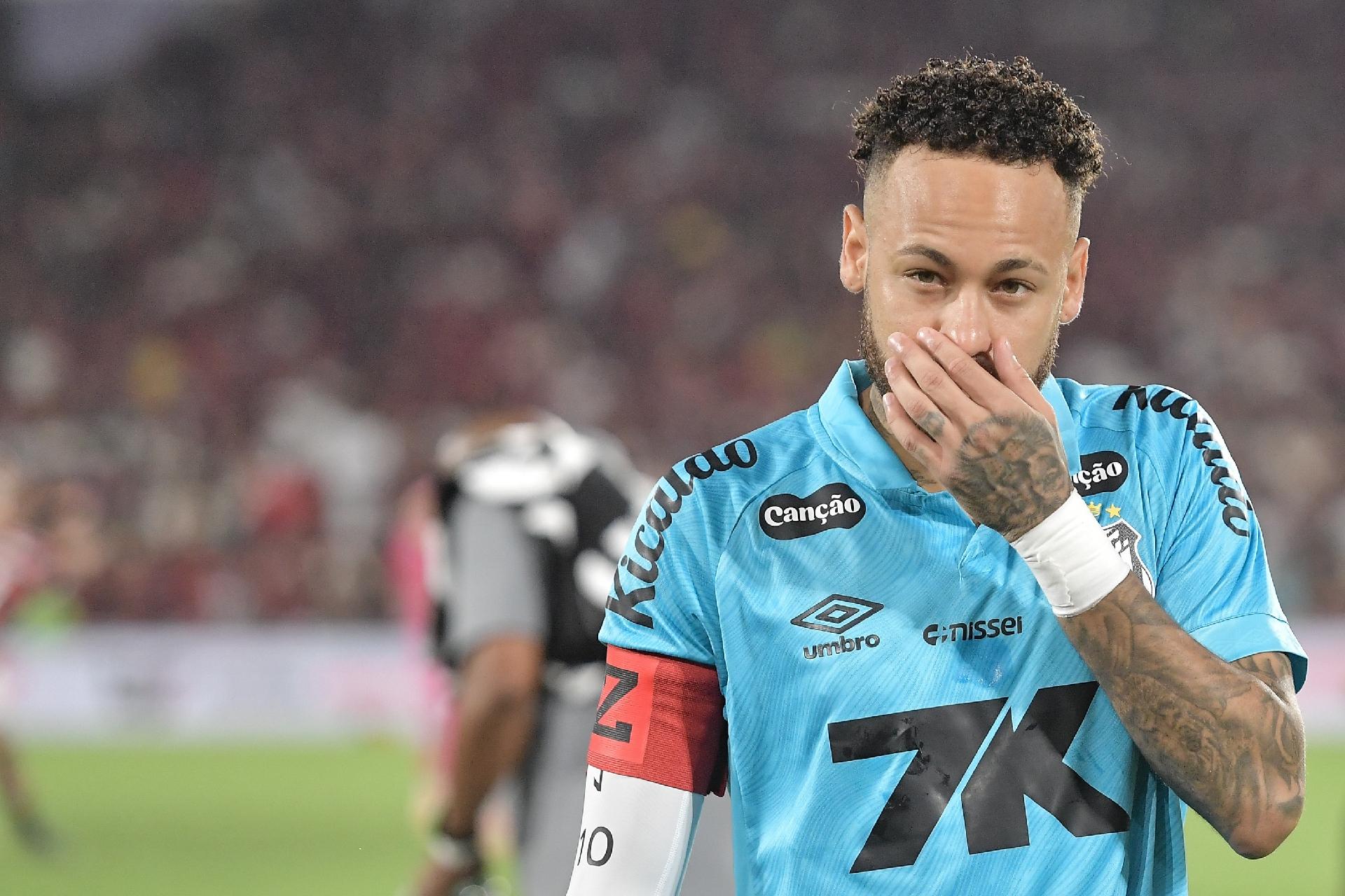 Neymar em jogo entre Flamengo e Santos, pelo Brasileirão - undefined